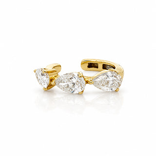 Three Pear Diamond Ear Cuff