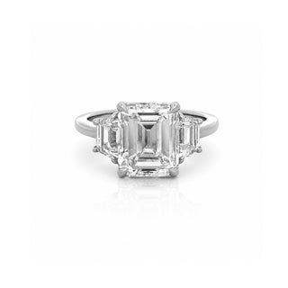 Emerald Cut Three Stone Diamond Engagement Ring