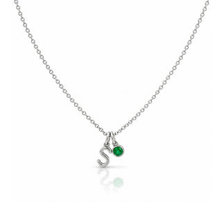Initial & Birthstone Necklace