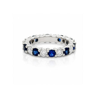 Diamond & Sapphire Eternity Band Ring