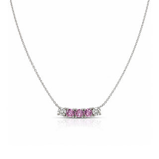 Pink Diamond Curve Bar Necklace