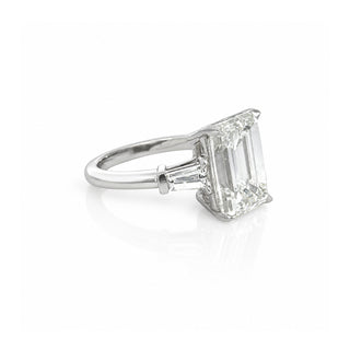 Emerald Cut Diamond Engagement Ring with Tapered Baguettes