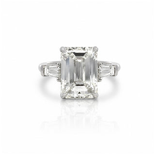 Emerald Cut Diamond Engagement Ring with Tapered Baguettes