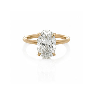 Oval Diamond Solitaire Engagement Ring With Hidden Halo