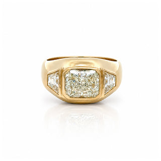 Bezel Radiant & Trapezoid Diamond Ring