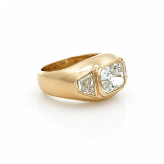 Bezel Radiant & Trapezoid Diamond Ring