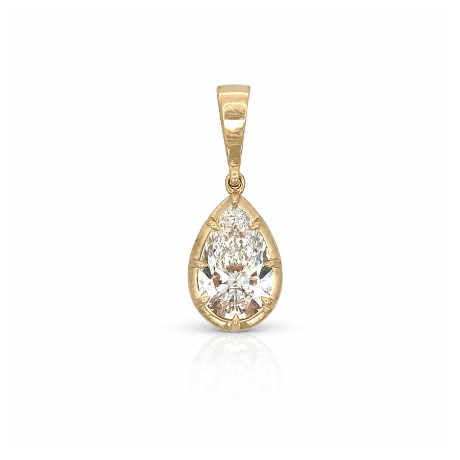 Georgian Pear Diamond Pendant