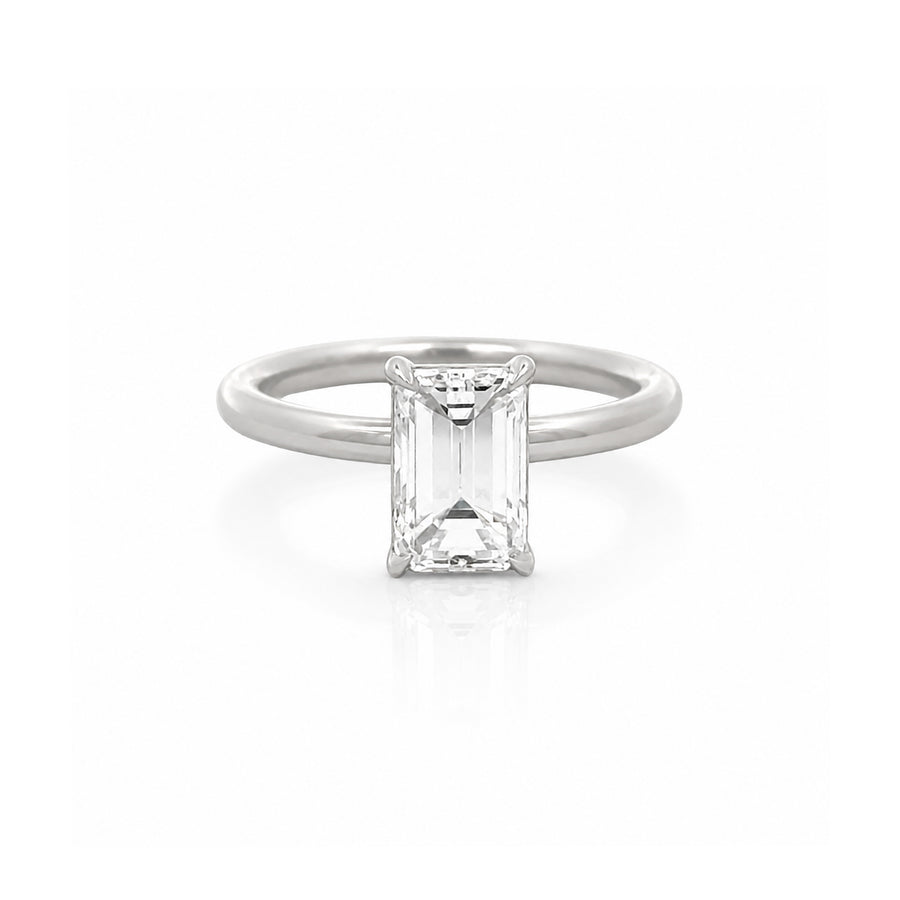 Emerald Cut Diamond Solitaire Engagement Ring