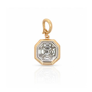 Bezel Asscher Cut Diamond Two-Tone Pendant