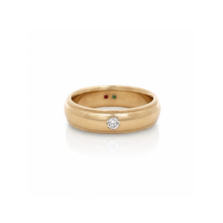 Flush Set Round Diamond Milgrain Band