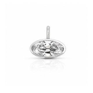 Bezel East-West Oval Diamond Pendant