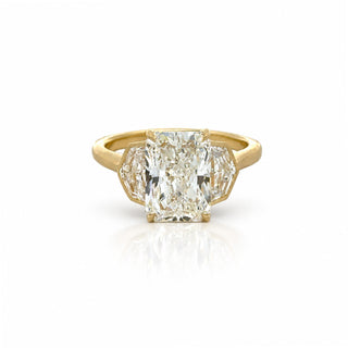 Radiant Cut Diamond Engagement Ring With Cadillac Side Stones