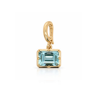 Georgian East West Emerald Cut Aquamarine Pendant