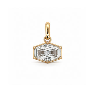 Georgian East West Hexagon Lab Diamond Pendant