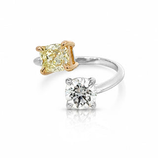 Yellow Radiant & Round Diamond Ring