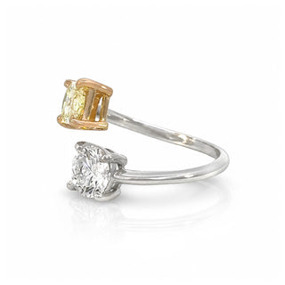 Yellow Radiant & Round Diamond Ring