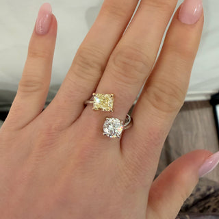 Yellow Radiant & Round Diamond Ring