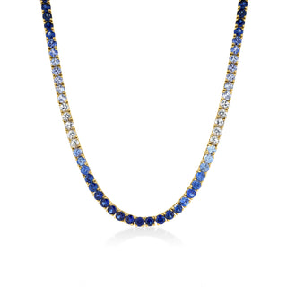 Blue Ombre Sapphire Tennis Necklace