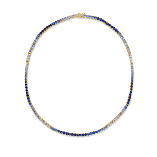 Blue Ombre Sapphire Tennis Necklace