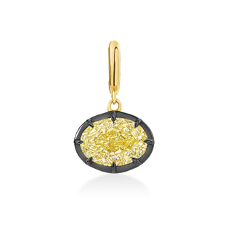 Georgian East-West Oval Yellow Lab Diamond Pendant