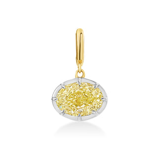Georgian East-West Oval Yellow Lab Diamond Pendant