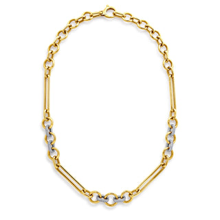 Diamond Mixed Link Chain Necklace with Connector