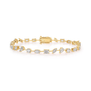 Mixed Shape Lab Diamond Tennis Bracelet
