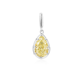 Georgian Pear Yellow Lab Diamond Pendant