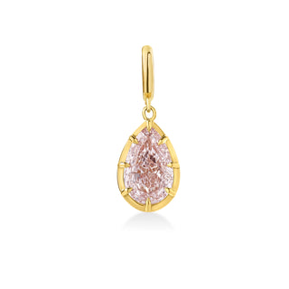 Georgian Pear Pink Lab Diamond Pendant