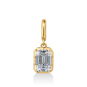 Emerald Georgian Lab Grown Diamond Pendant