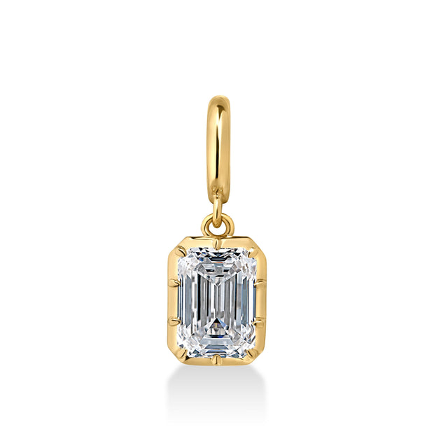 Emerald Georgian Lab Grown Diamond Pendant