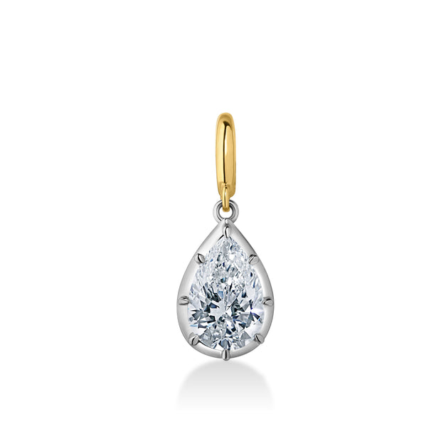 Pear Georgian Lab Grown Diamond Pendant