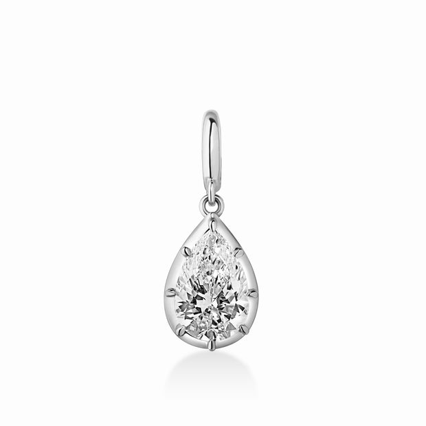 Pear Georgian Lab Grown Diamond Pendant