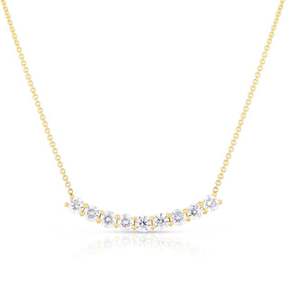 Curved Diamond Bar Necklace