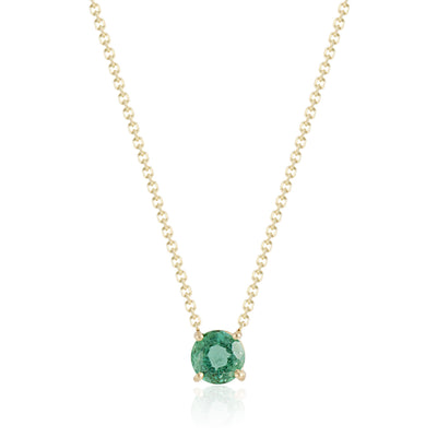 Emerald Gemstone Prong-Set Necklace