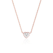 .85 Carat Bezel Set Diamond Heart Necklace
