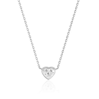 Bezel Set Diamond Heart Necklace