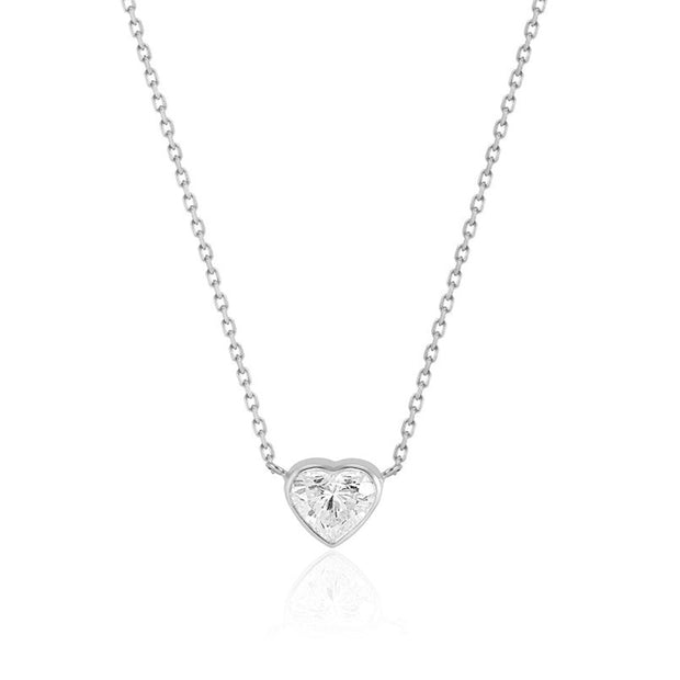 Bezel Set Diamond Heart Necklace