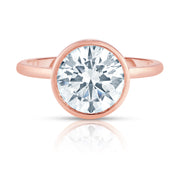 2 Carat Round Brilliant Bezel Set Diamond Engagement Ring