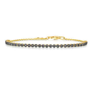 Mini Black Sapphire Tennis Chain Bracelet