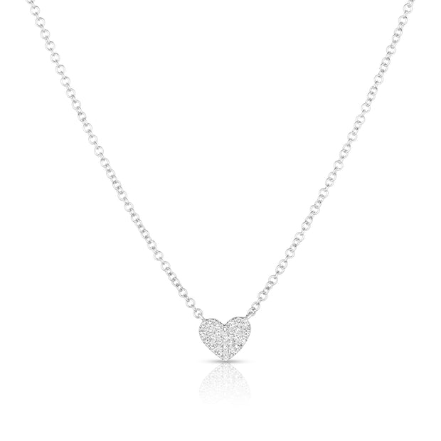 Mini Pavé Diamond Heart Necklace
