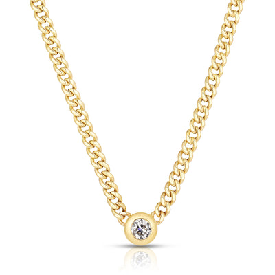 Diamond Pendant Cuban Chain Necklace