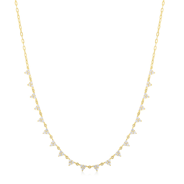 Cluster Diamond Hanging Chain Necklace