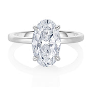 2.50 Carat Hidden Halo Oval Diamond Solitaire Engagement Ring