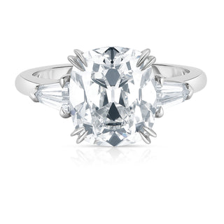3.18 Carat Antique Cushion Cut Diamond Engagement Ring