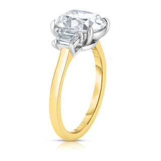 2.69 Carat Antique Cushion Cut Diamond Engagement Ring