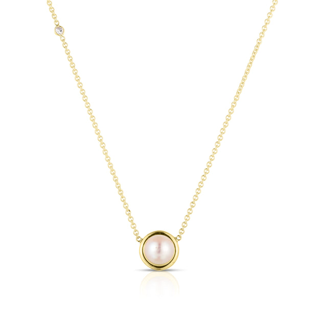 Pearl & Diamond Pendant Necklace