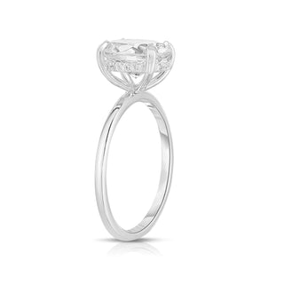 Hidden Halo Oval Diamond Solitaire Engagement Ring