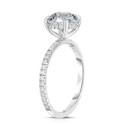 The Classic with Pavé Diamond Band and Hidden Halo