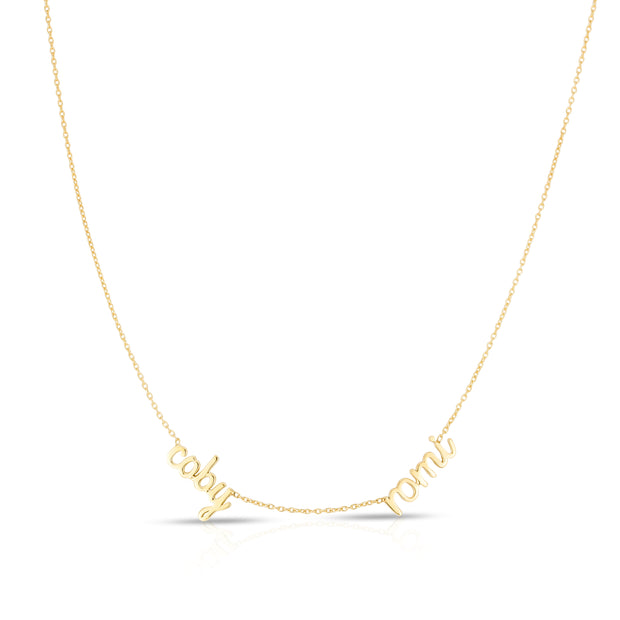 Solid Double Name Necklace